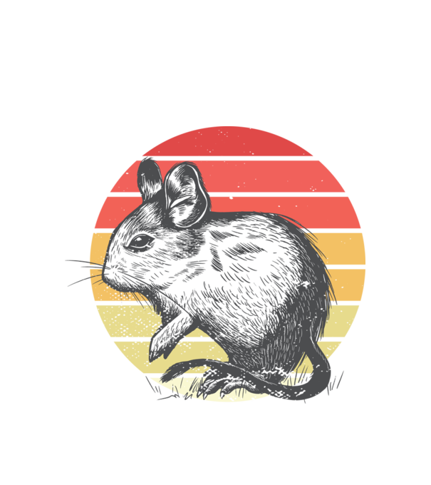 Retro Degu minta fehér pólón
