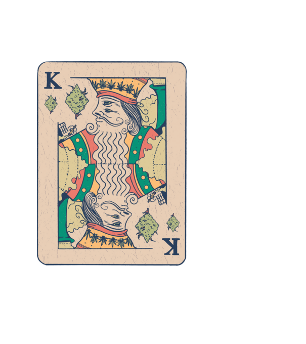 King Card Marijuana minta világoskék pólón