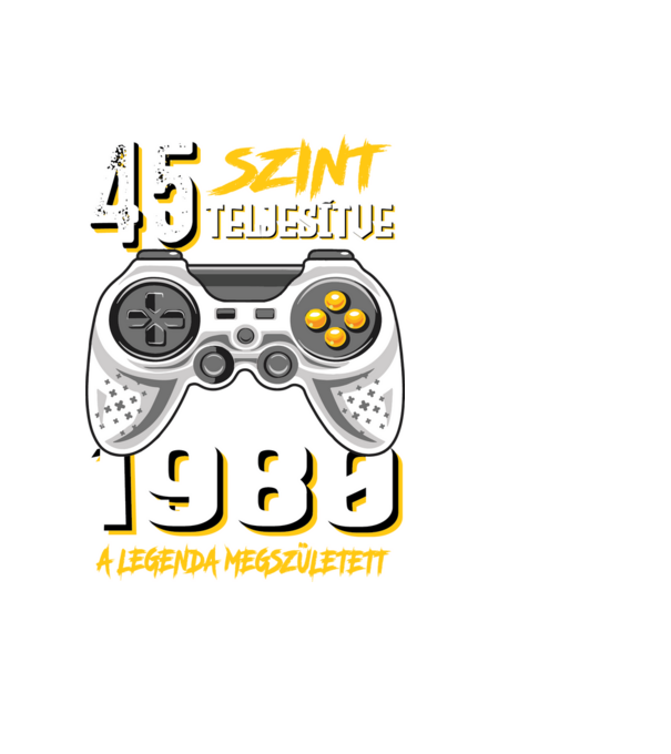 GAMER szint teljesítve 45. 1980 minta fekete pólón