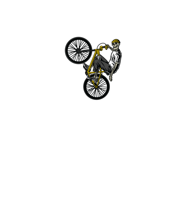 Csontváz BMX minta fekete pólón