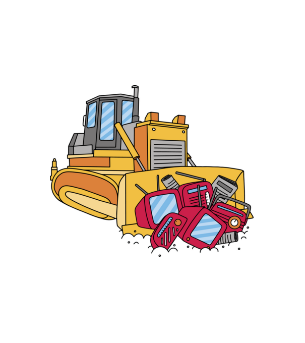 Bulldozer Media minta fehér pólón