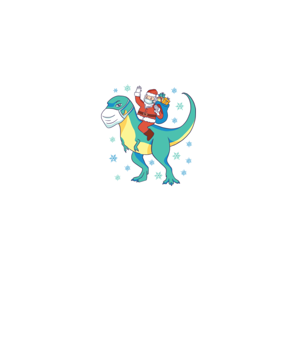 T-rex Télapó minta fekete pólón