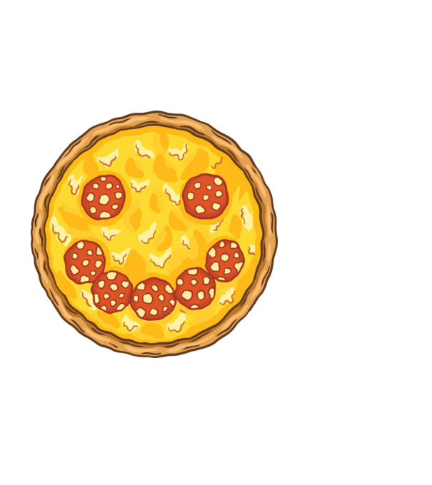 Mosolygós pizza minta fekete pólón