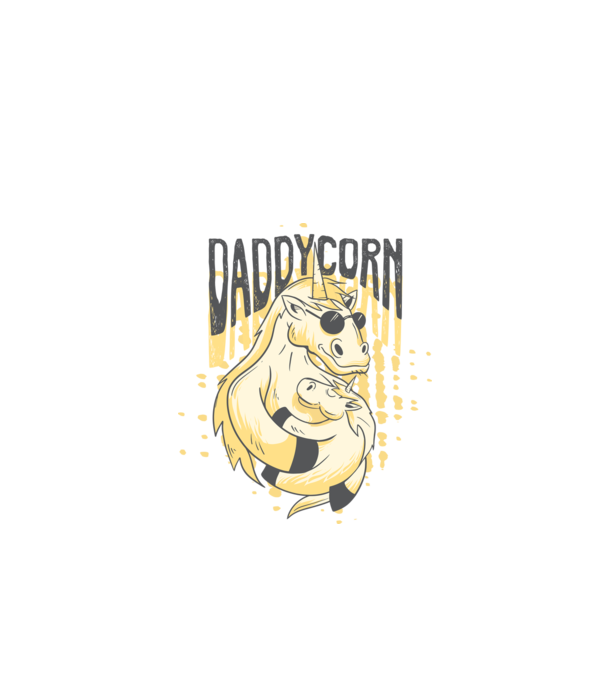 Daddycorn - Apa Unikornis minta fekete pólón
