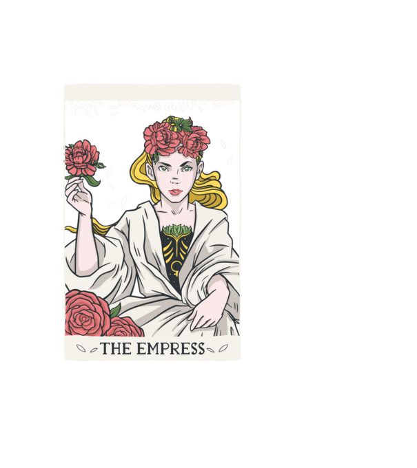 Tarot a császárné minta fekete pólón