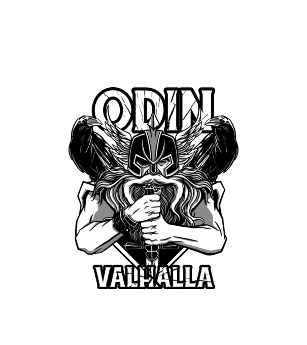 Odin Valhalla minta fehér pólón