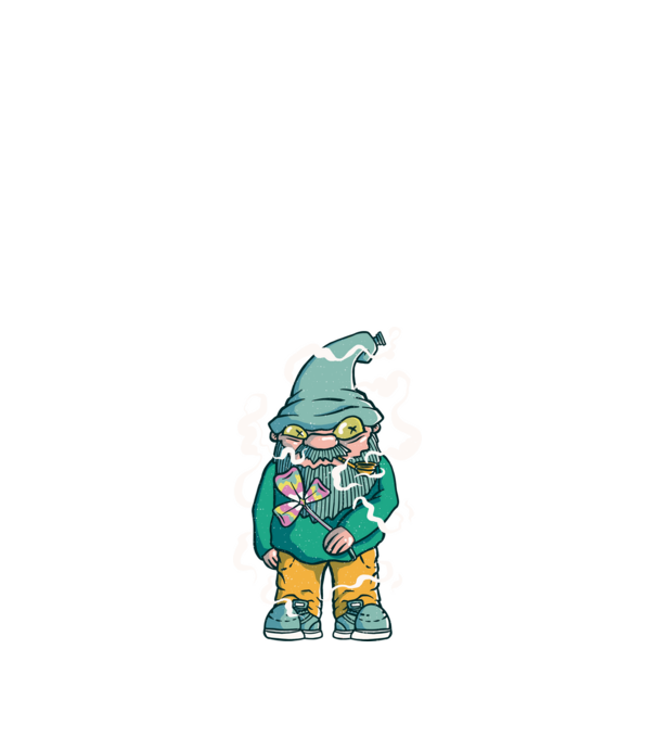 Hippie Gnome minta fekete pólón