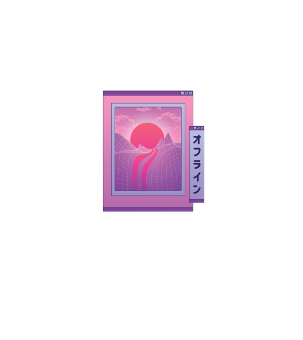 Retro wave minta fekete pólón