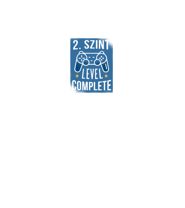 2. szint level completed minta fekete pólón