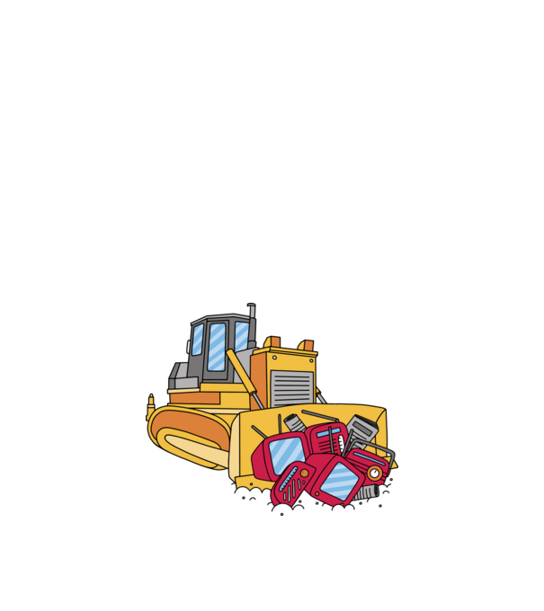 Bulldozer Media minta fehér pólón