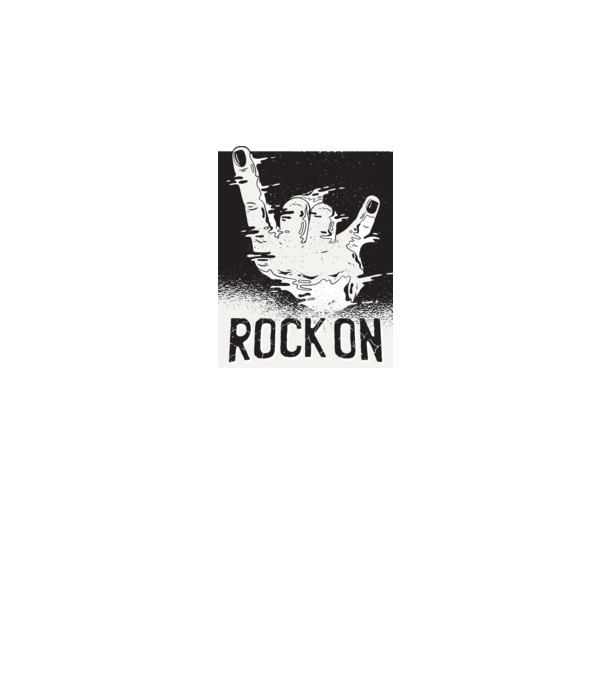 Rock On minta szürke pólón
