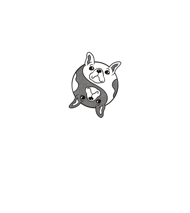 Bulldog Jin Jang minta királykék pólón