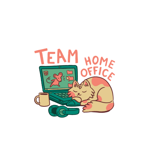 Team Home Office minta fehér pólón