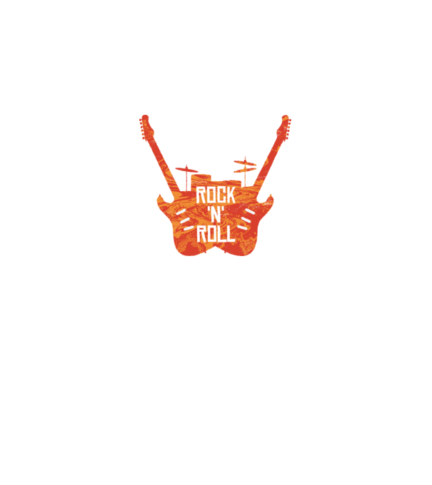 Rock N Roll Gitár minta fekete pólón