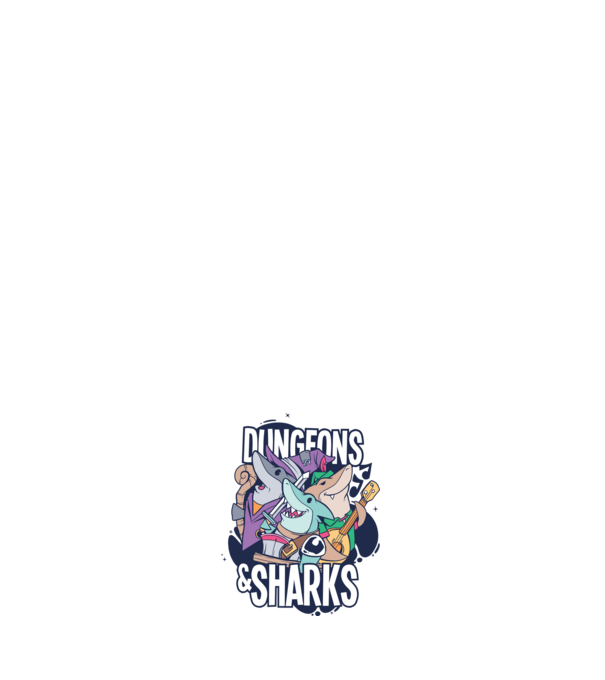 Dungeon Sharks minta világos rózsaszín pólón