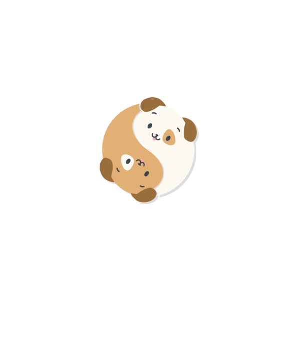 Yin Yang Kutyás minta piros pólón