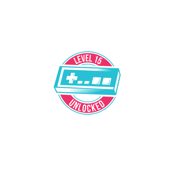 Level 15 Unlocked 15 éves születésnap minta szürke pólón
