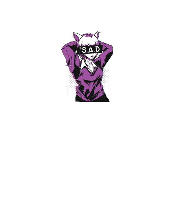 Anime Szomorú Lány minta fehér pólón
