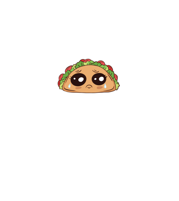Szomorú Taco minta fehér pólón