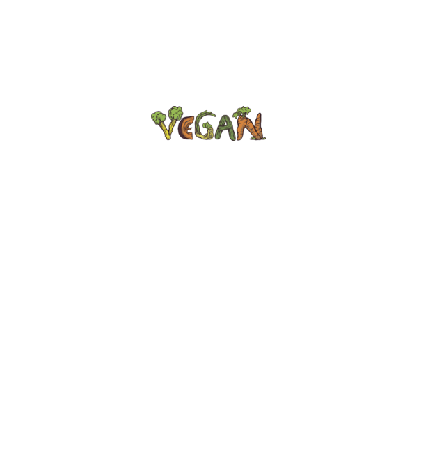 Vegán Zöldség felirat minta fehér pólón