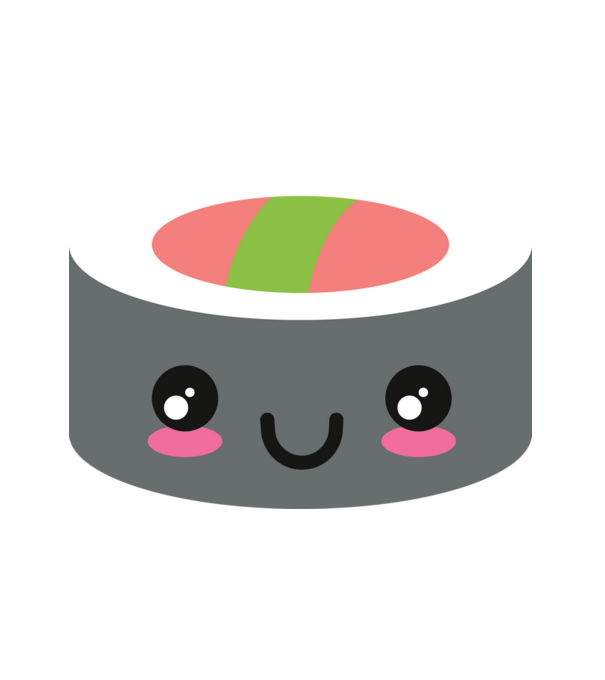 Sushi minta fehér pólón