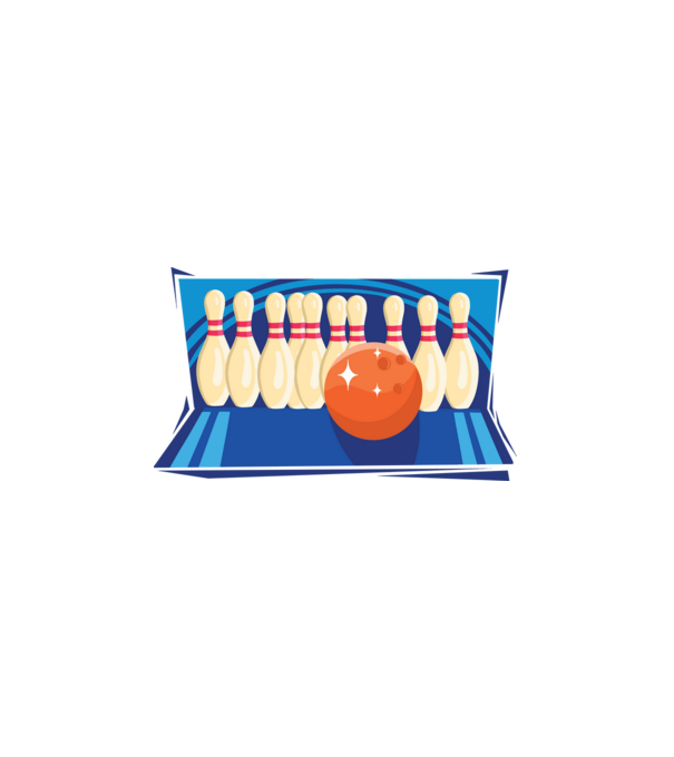 Bowling minta fehér pólón