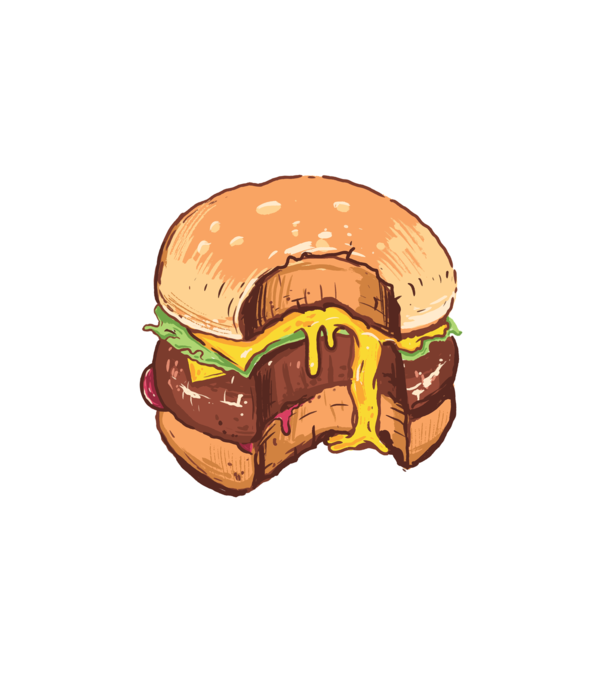 Hamburger minta fehér pólón