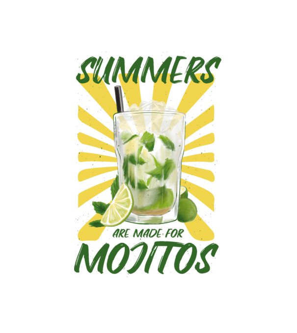 Mojito minta fehér pólón