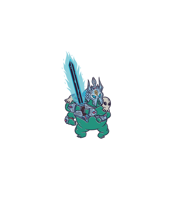 Tardigrade Lich Király minta fekete pólón