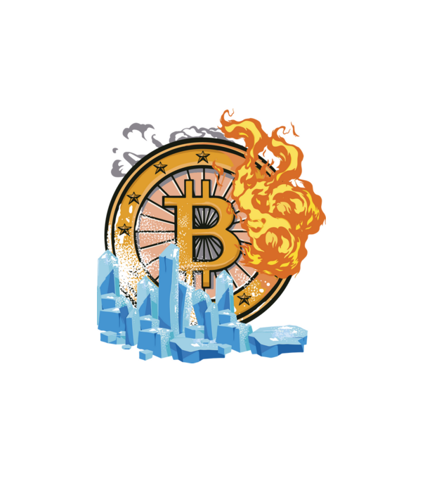 Bitcoin logó minta fehér pólón