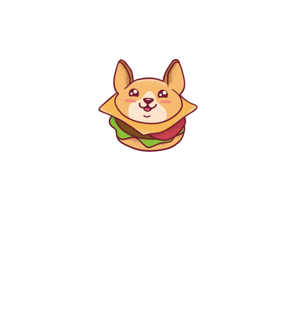 Corgi Burger minta fekete pólón