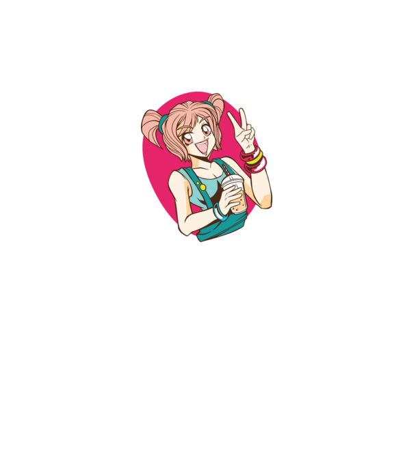 Bobba Anime Lány minta fehér pólón