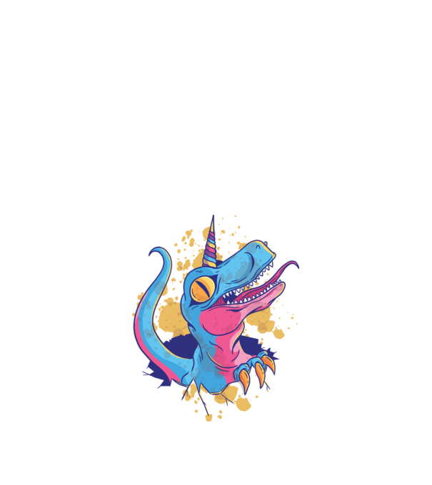 Unicornsaurus - Unikornis Dinoszaurusz minta fekete pólón