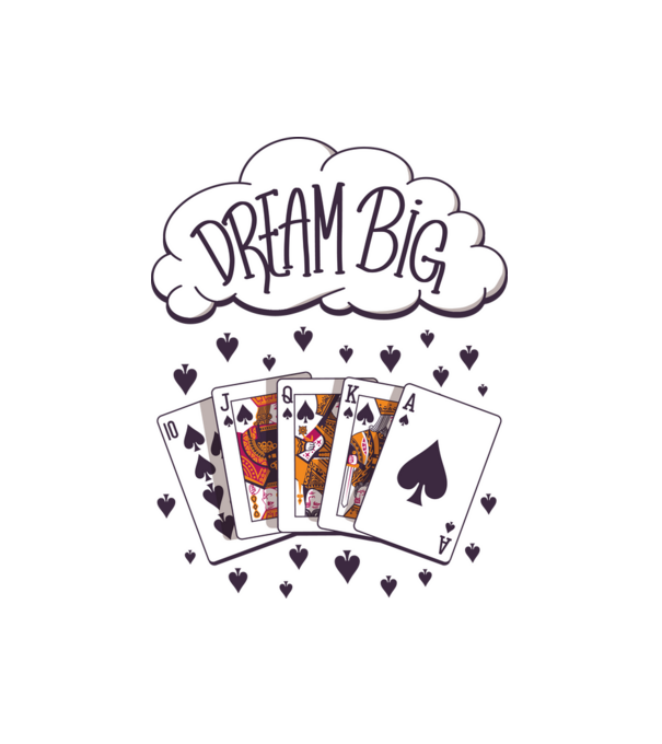 Dream Poker minta fehér pólón