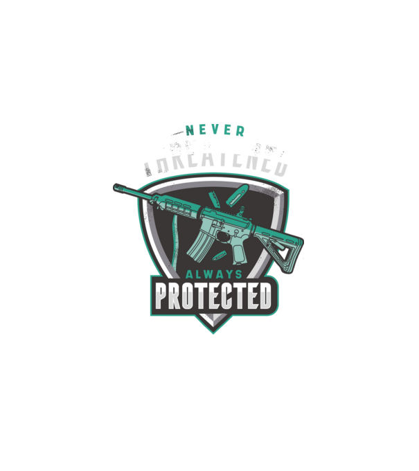 Never threatened always protected minta fekete pólón