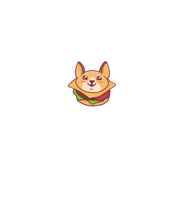 Corgi Burger minta fekete pólón