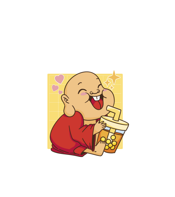 Boba Buddha minta fehér pólón