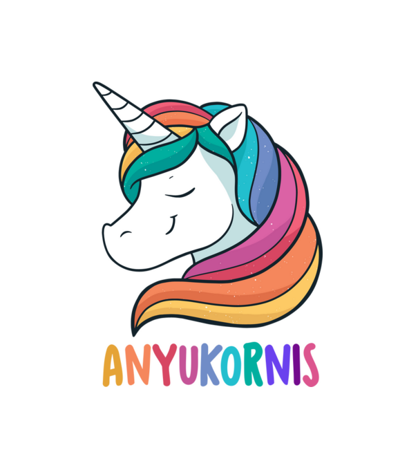 Anyukornis - Unikornis fej minta fehér pólón
