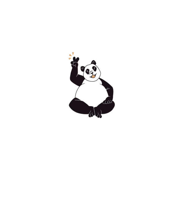 Panda béke jel minta szürke pólón