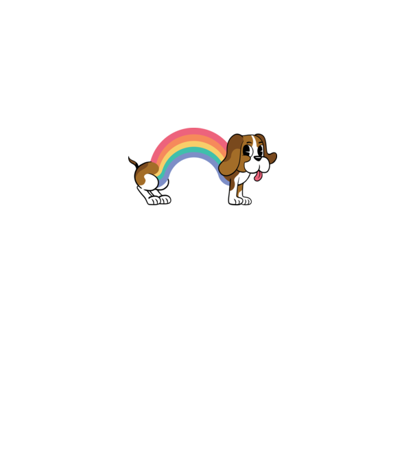 Beagle Szivárvány minta homokszín pólón