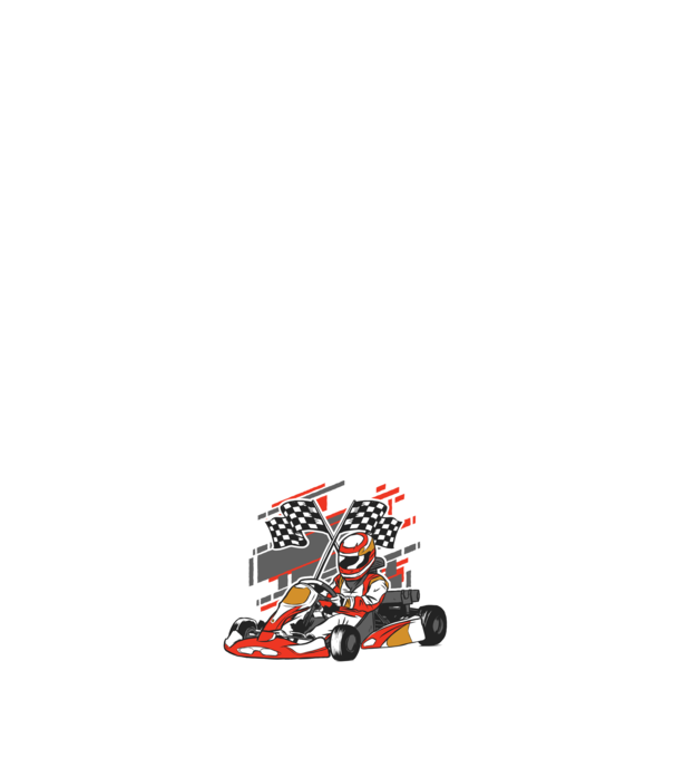 Gokart minta fehér pólón