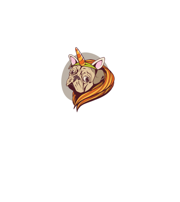 Halloween Mopsz Unikornis jelmezben minta fehér pólón