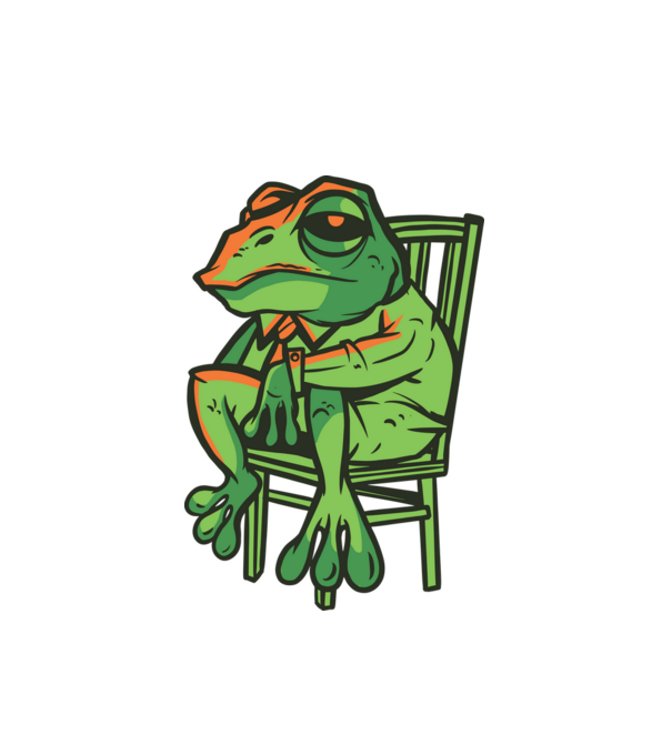 Frog minta fehér pólón