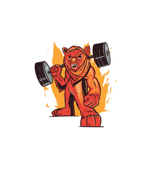Ewok Fitness minta fehér pólón