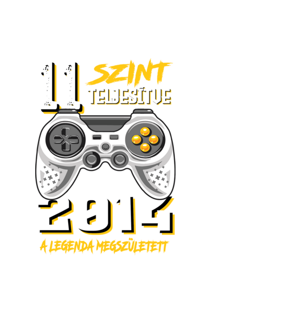 GAMER szint teljesítve 11. 2014 minta fekete pólón