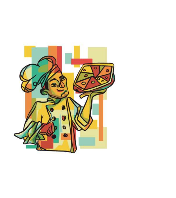 Pizza Séf minta fekete pólón