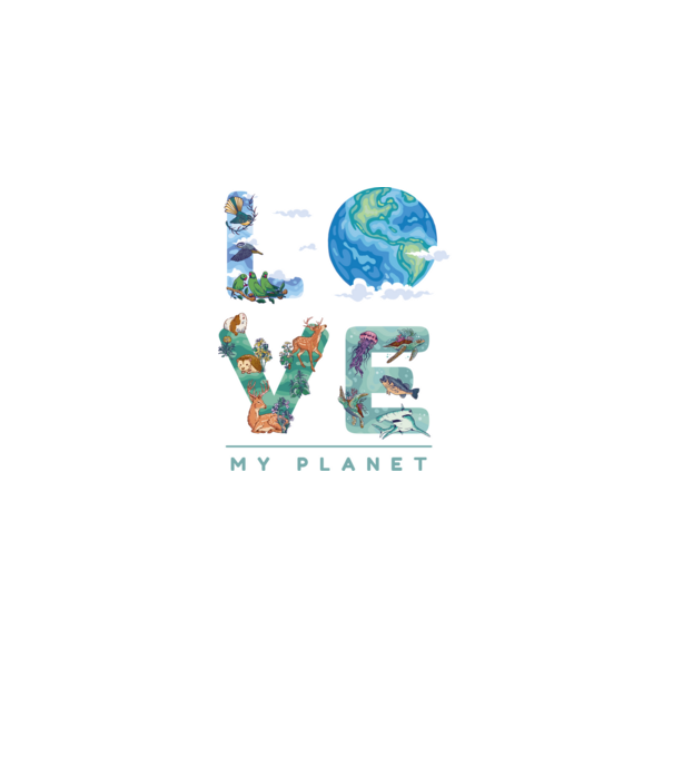 Love my Planet - Szeresd a Földet minta fekete pólón