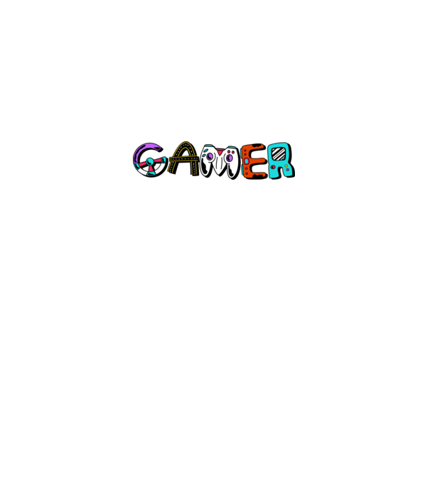 Gamer Felirat minta fehér pólón