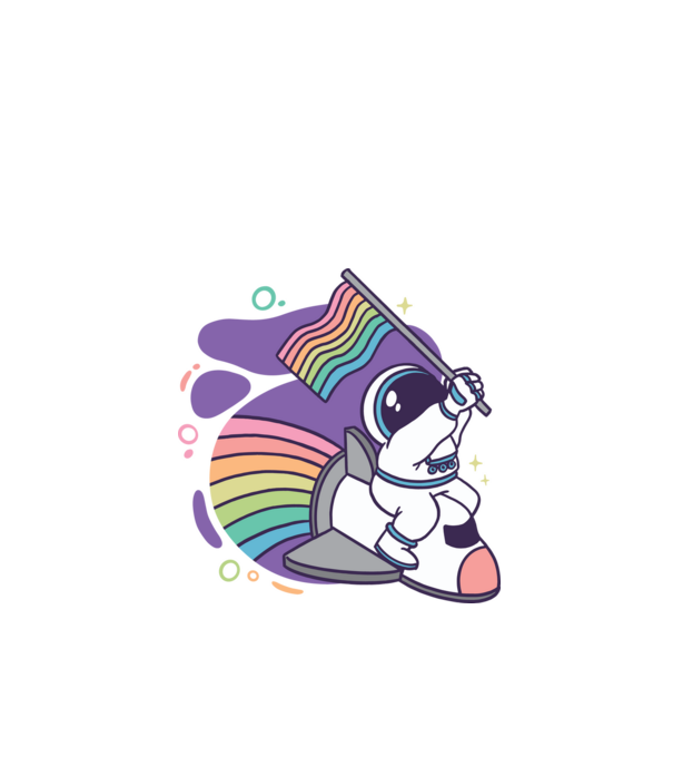 Pride űrhajós minta fekete pólón