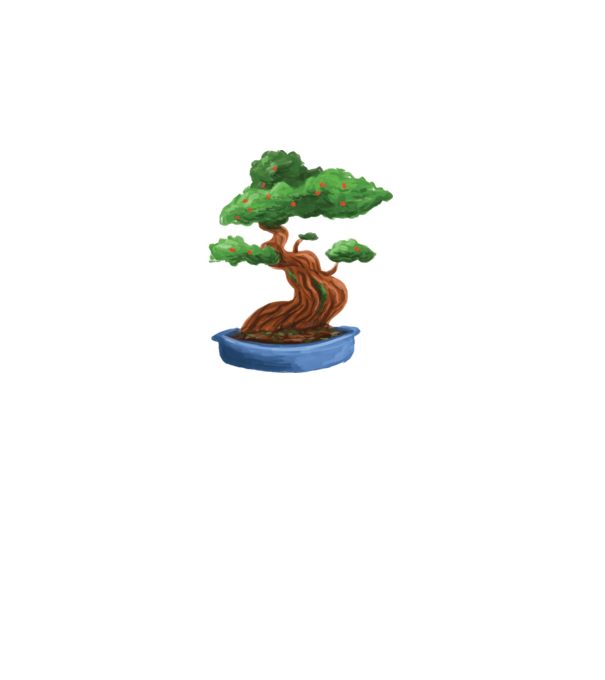 Bonsai fa minta fekete pólón